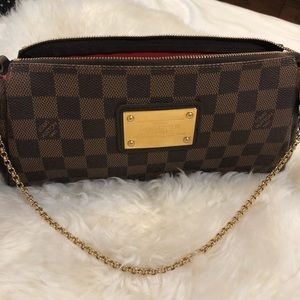 Authentic Louis Vuitton Damier Ebene Eva Clutch